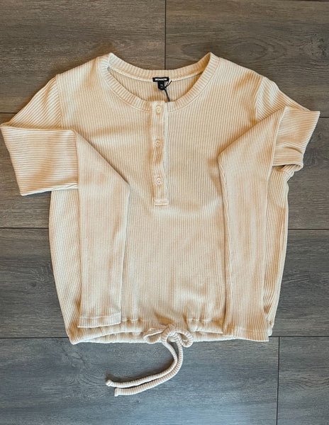 Rib Henley w/ Waist Tie