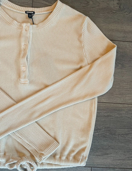 Rib Henley w/ Waist Tie