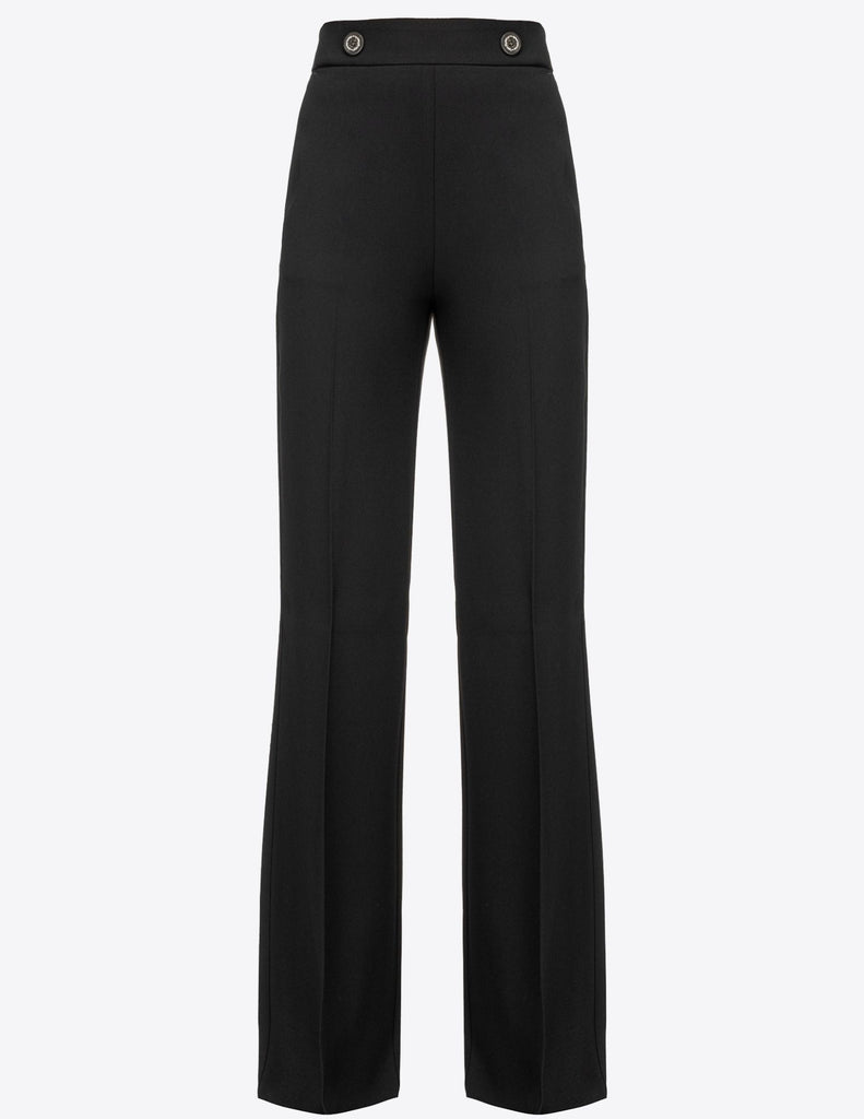 SBOZZARE 8 PANTELONE CREPE STRETCH High Waisted Button Trousers