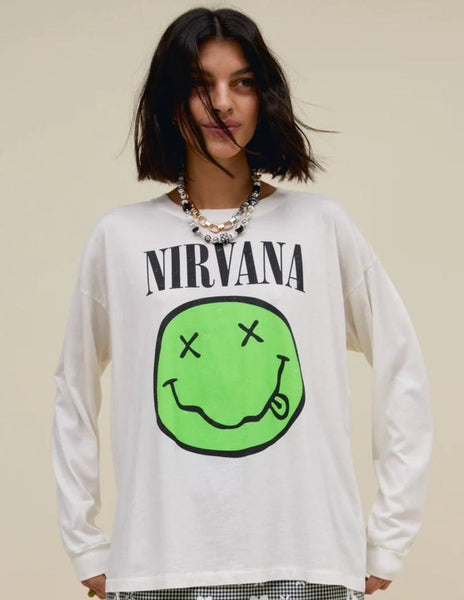 Nirvana Smiley Long Sleeve Merch Tee
