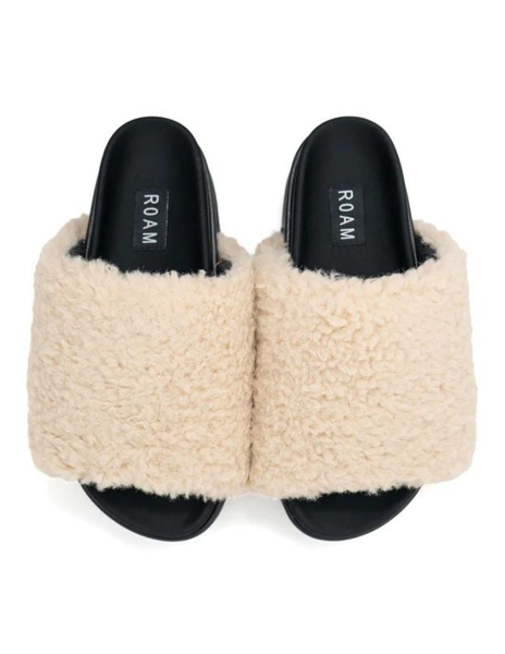 Roam Fuzzy Platform Nude Faux Shearling