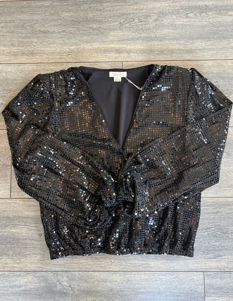 Square Sequin Crossover Top