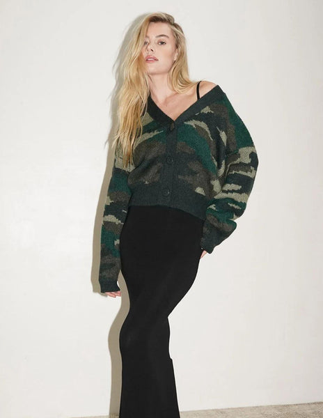 Camo Jacquard Cardigan