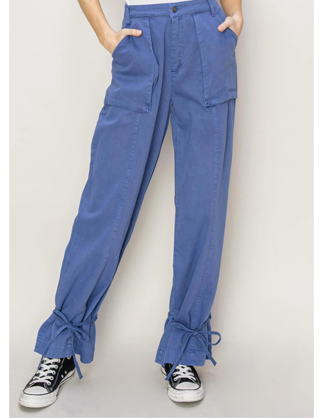 Cobalt Relaxed Pant w/ Tie Bottom Detail