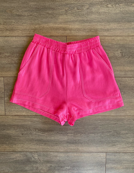 Contrast Stitch Woven Shorts
