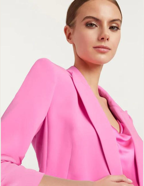 Crepe Khloe Blazer in Neon Pink